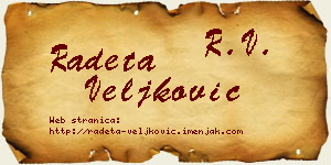 Radeta Veljković vizit kartica
